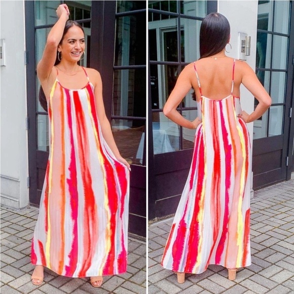 BB DAKOTA Colorful Pleated Sleeveless Maxi Dress - Picture 2 of 10